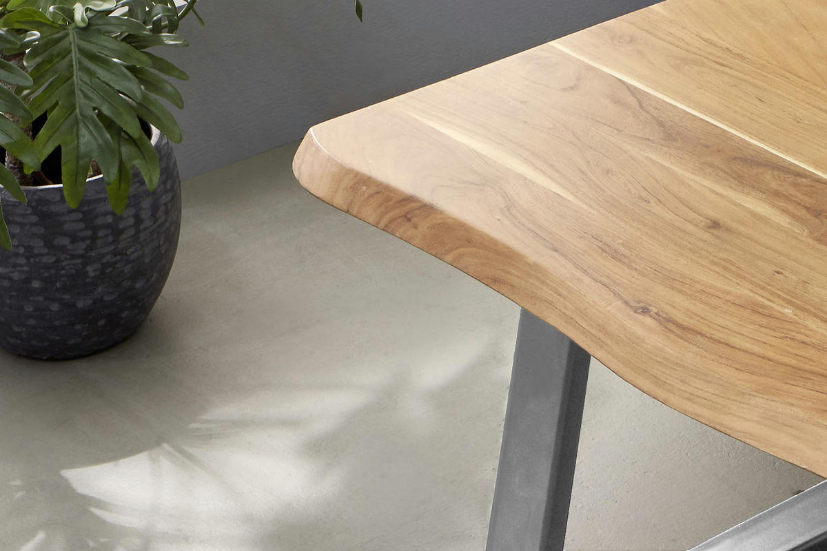 COUCHTISCH MATTEO - Beige/Silberfarben, Holz/Metall (70/120/40cm) - SAM