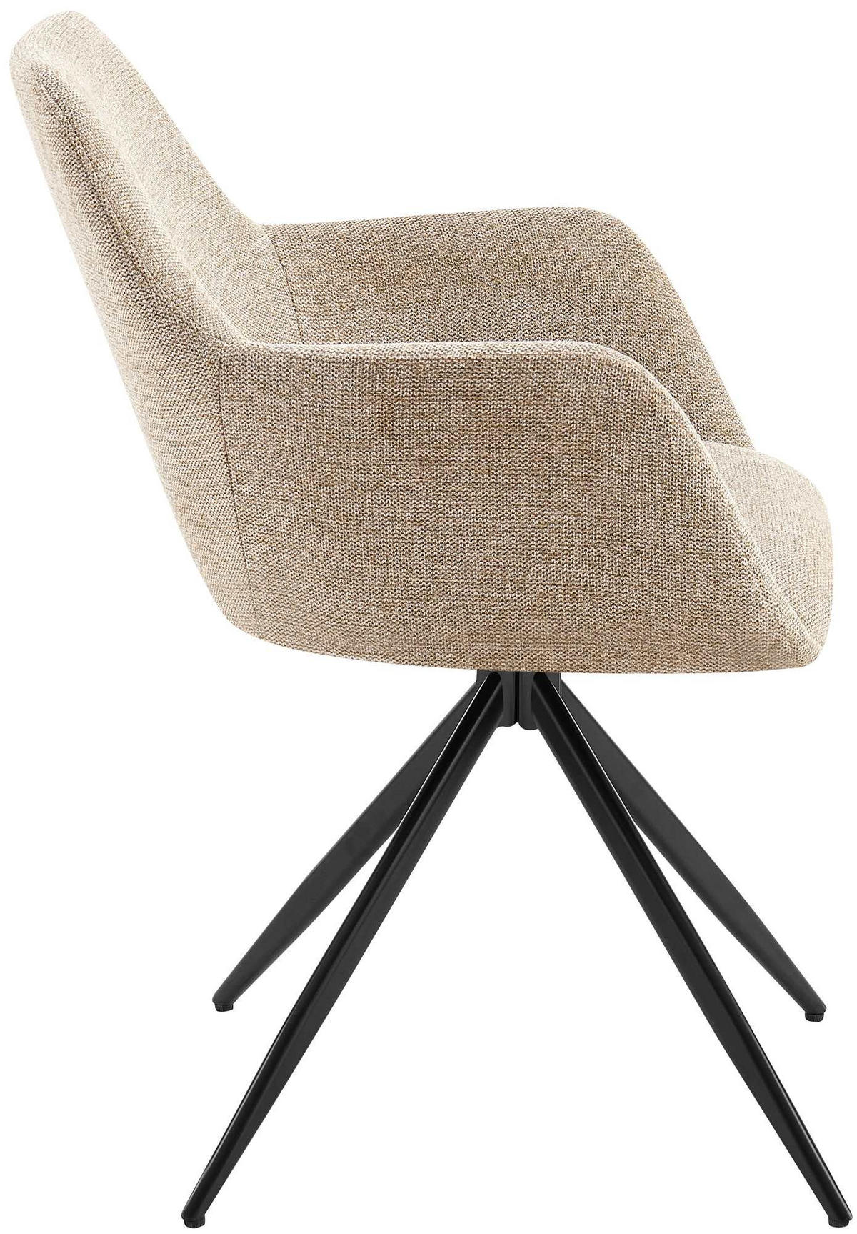 ARMLEHNENSTUHL Stoff taupe - Taupe/Schwarz, Textil/Metall (56/81/62cm) - CLP