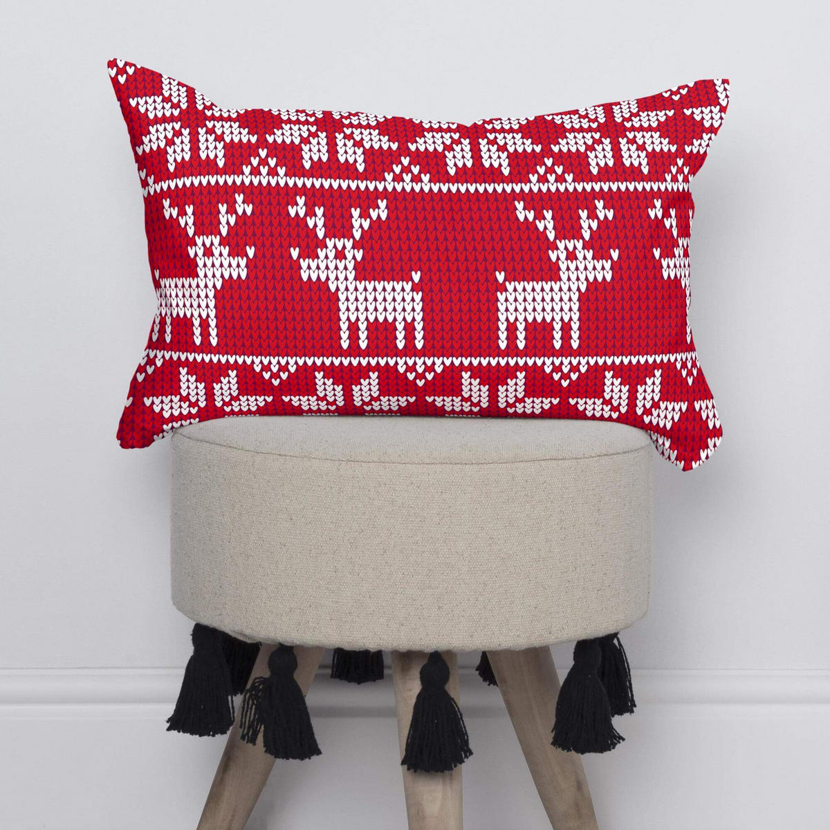 KISSENBEZUG merry christmas 50x30 cm mehrfarbig - Multicolor, Textil (50/30cm) - Happy Friday