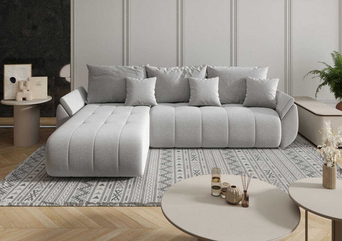 ECKSOFA mit Schlaffunktion TOKYO L Wind 11 - Beige/Hellgrau, Textil (280/185cm) - Bedante