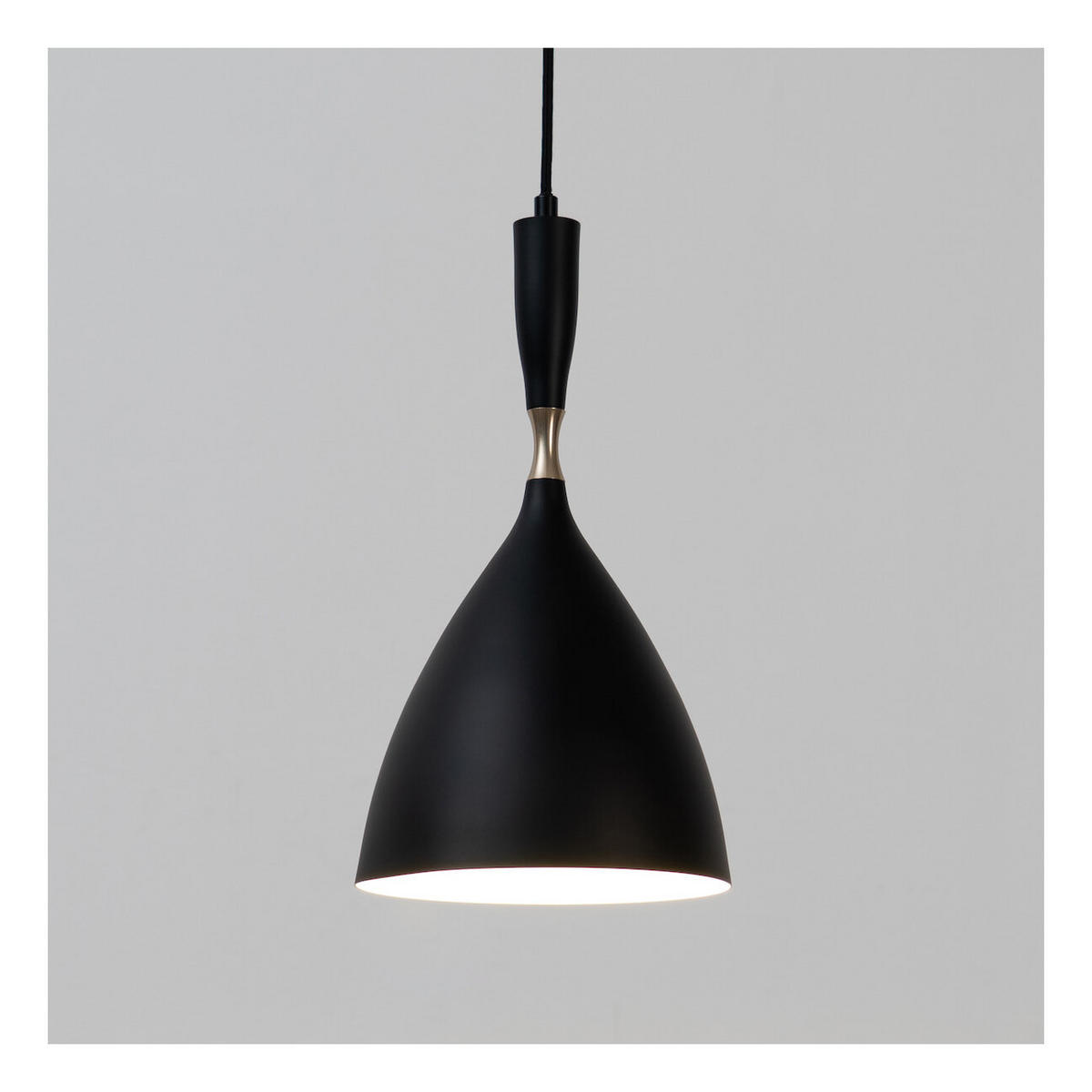 HÄNGELEUCHTE Denzo, Schwarz und weiß, 38cm - Weiß, Metall (160/20/38cm) - KOSILUM