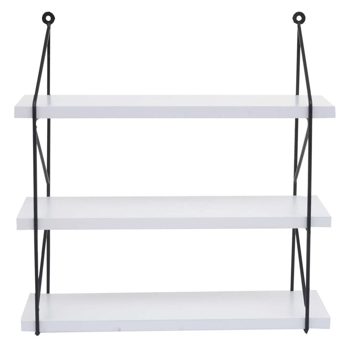 WANDREGAL 40x40x13cm 3 Regalböden Metall Massiv-Holz Industrial Weiß - Weiß, Metall (40/40/13cm) - BERLINLODGE