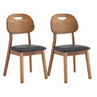 ESSZIMMERSTUHL 2er-Set mit ovaler Rückenlehne Schwarz - Schwarz, Holz (44/88/50cm) - Meubliv
