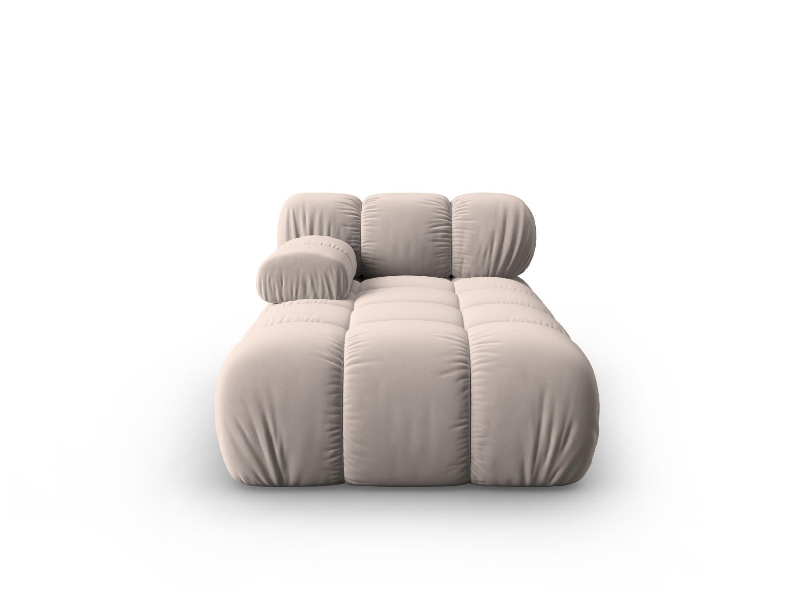 CHAISELONGUE links Bellis aus Samt beige - Beige, Textil (97/62/157cm) - Micadoni