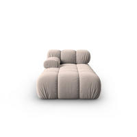 CHAISELONGUE links Bellis aus Samt beige - Beige, Textil (97/62/157cm) - Micadoni
