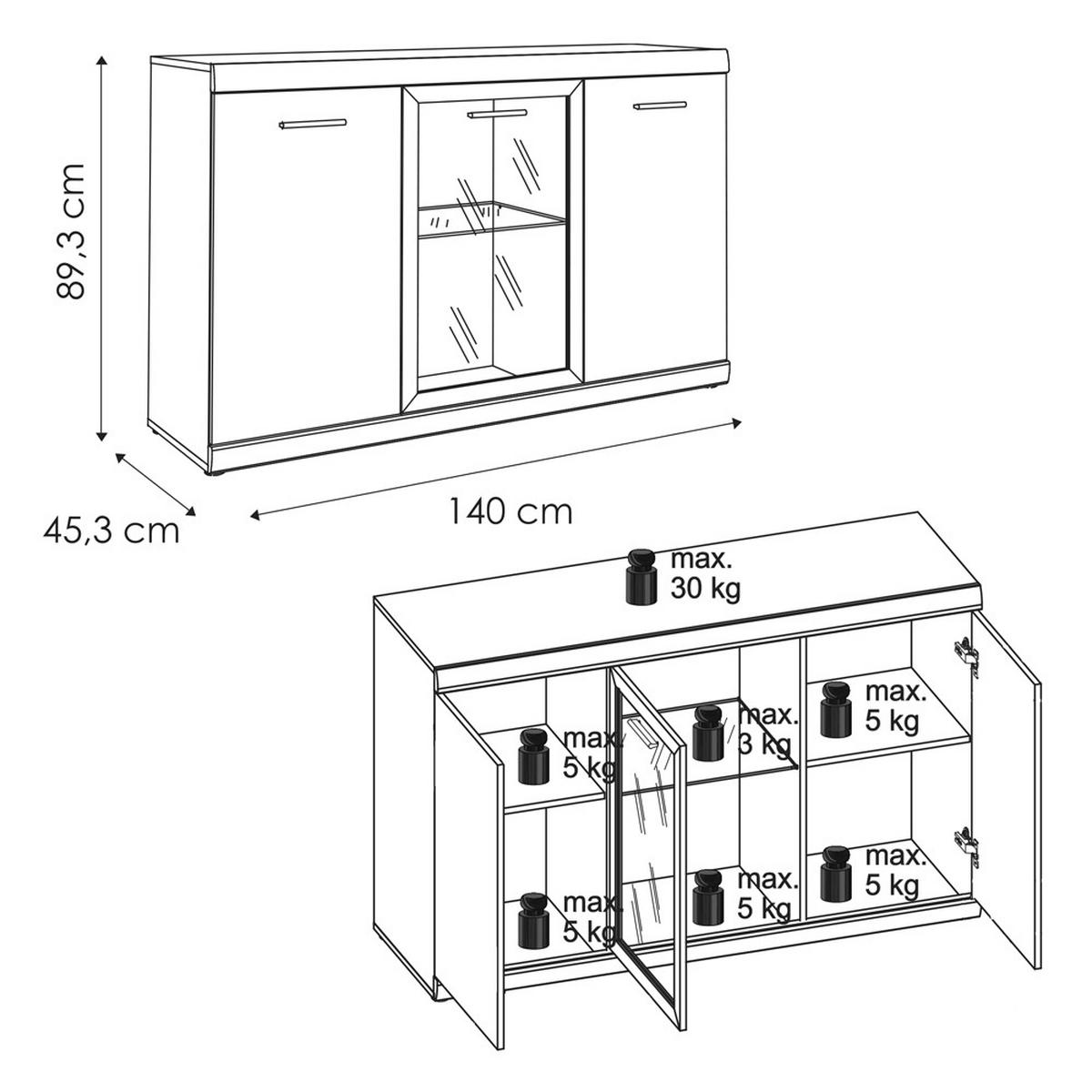 WOHNZIMMER-SET 2-TLG. Imperia-129 - Braun, Holzwerkstoff (280/89/45cm) - Lomado
