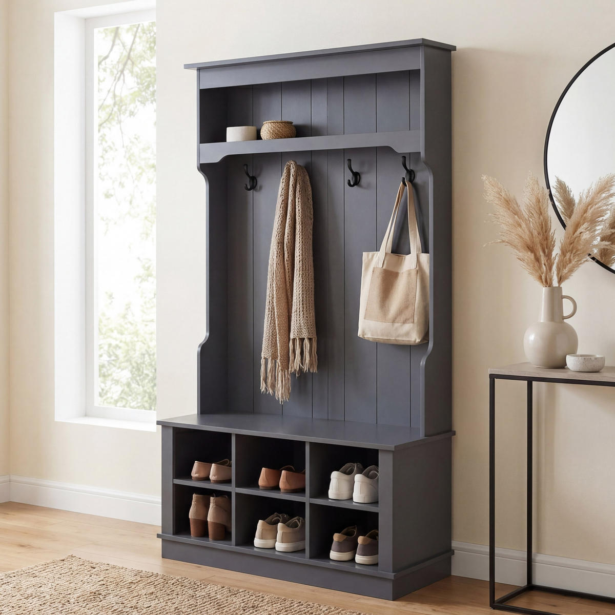 GARDEROBE Dunkelgrau - Dunkelgrau, Holz (100/170/39cm) - MCW