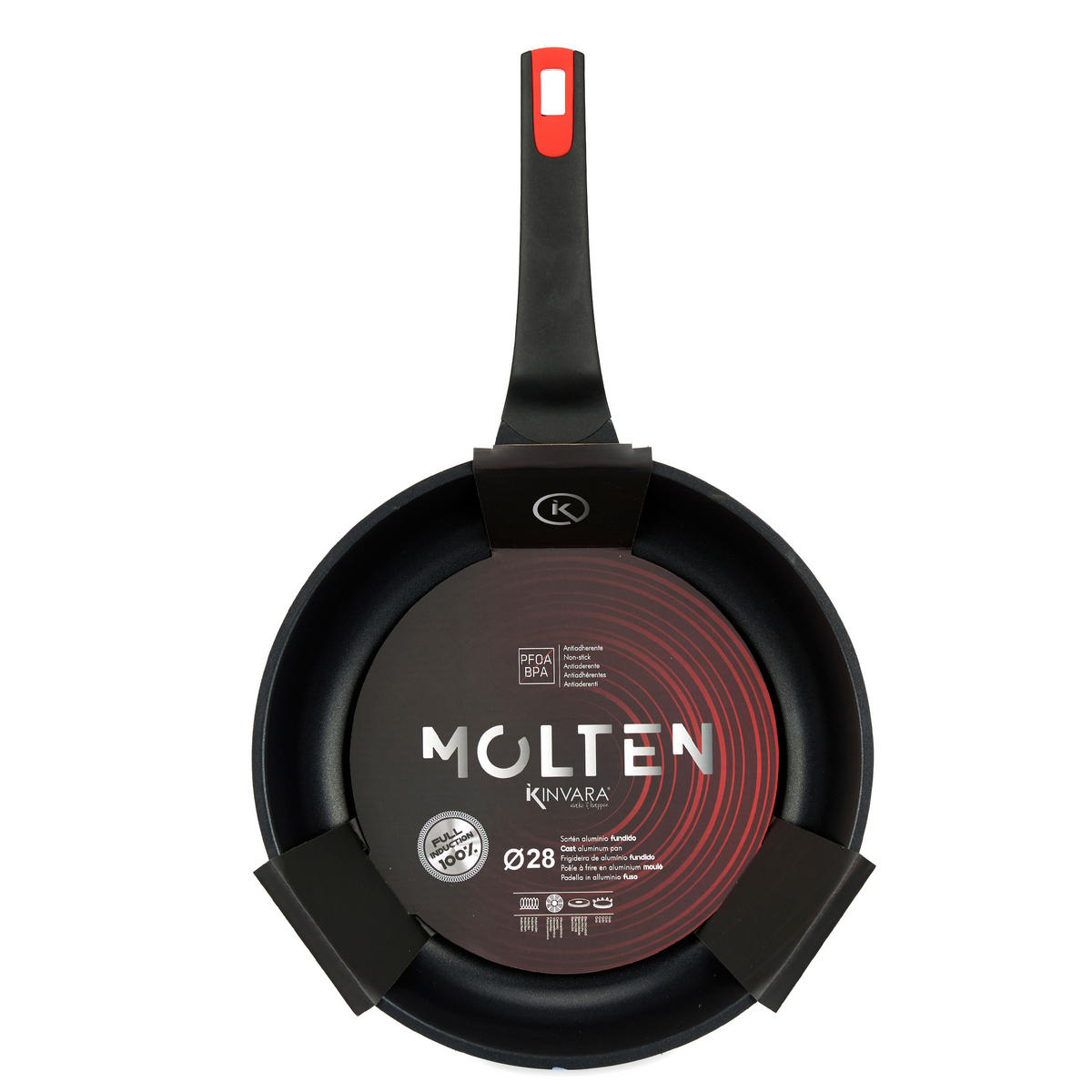 INDUKTIONS-PFANNE Molten Ø 28 cm - Schwarz, Metall (49cm) - Kinvara