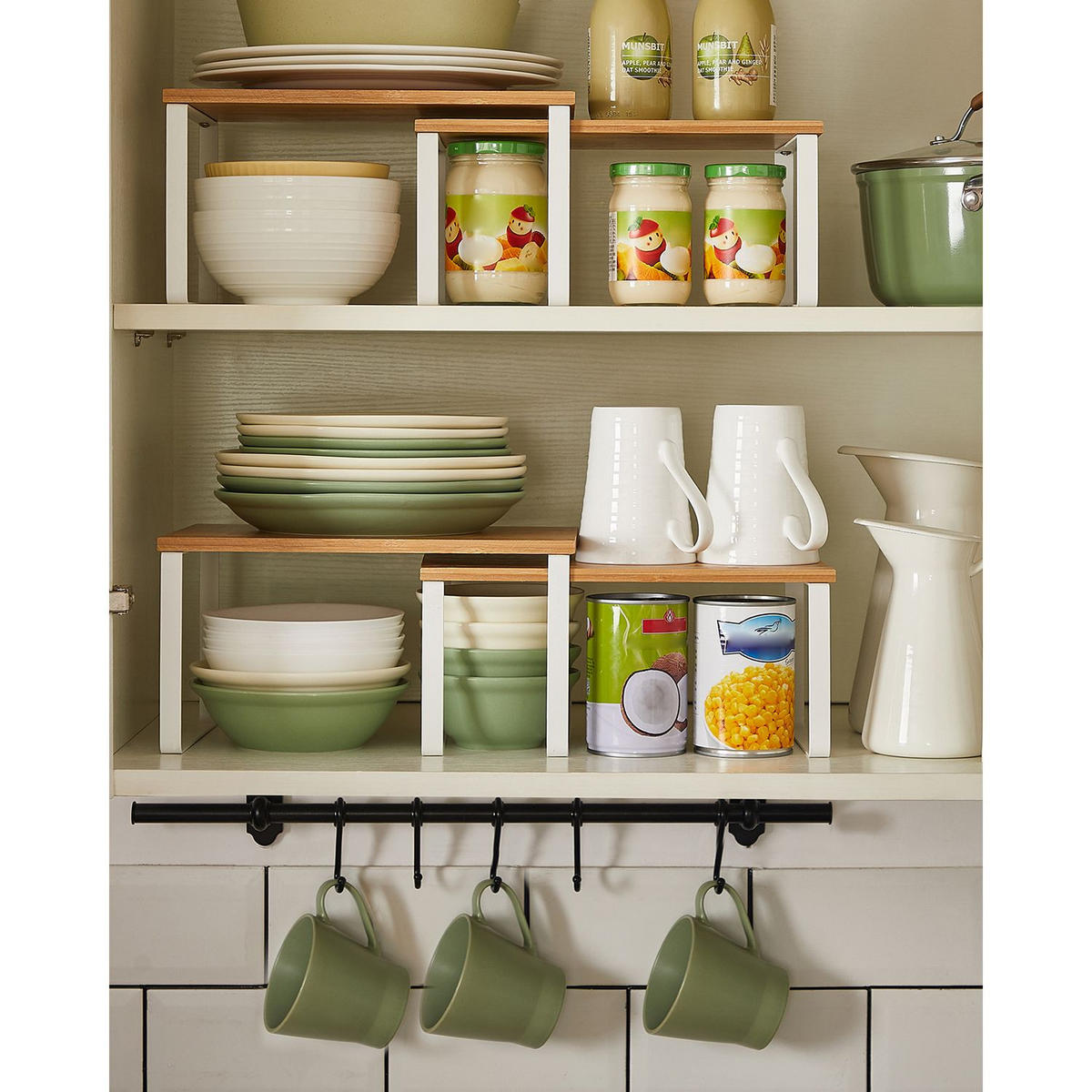 KÜCHEN-ORGANIZER QUITO 4ER-SET - Eukalyptusholzfarben, Naturmaterialien (29.7/15.5/19.5cm) - Hansiro