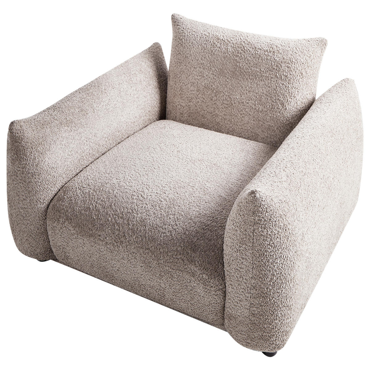 SESSEL Bouclé Taupe Jamsa - Taupe, Textil (96/72/86cm) - Beliani