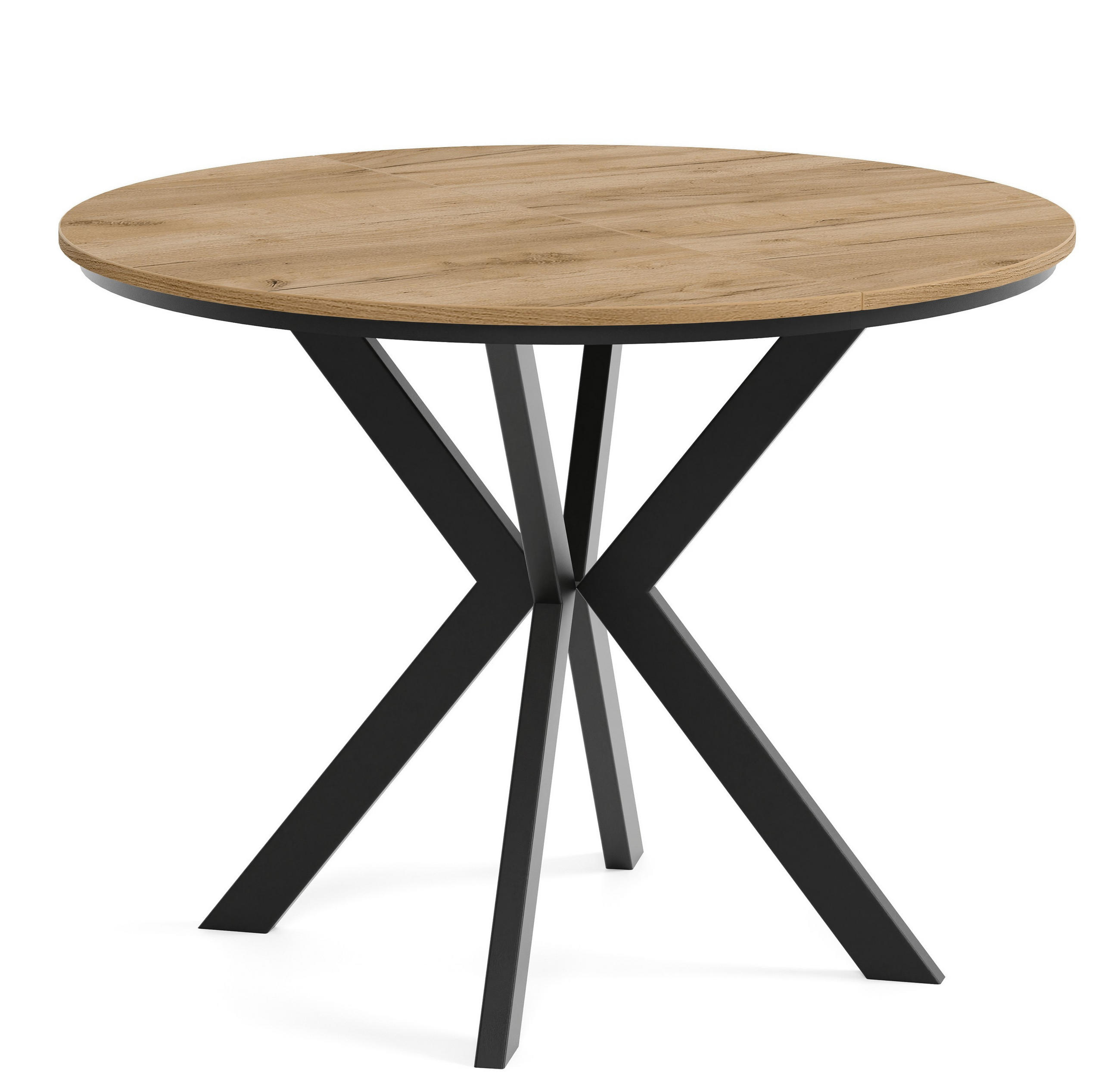 TISCH Schwarz EWA Ausziehbar - Goldfarben/Schwarz, Holzwerkstoff (100/100/76cm) - Sepro Meble