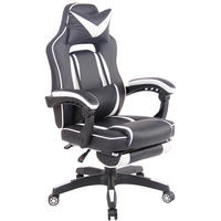 CHEFSESSEL Lederlook schwarz/weiß - Schwarz/Weiß, Kunststoff/Textil (68/114/61cm) - CLP