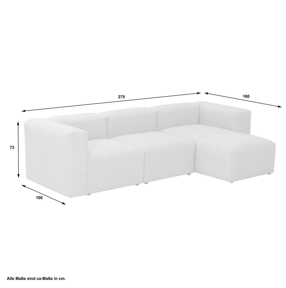 ECKSOFA mit Longchair links Kattrina Flachgewebe anthrazit - Anthrazit, Kunststoff (160/275cm) - 58aufmkessel