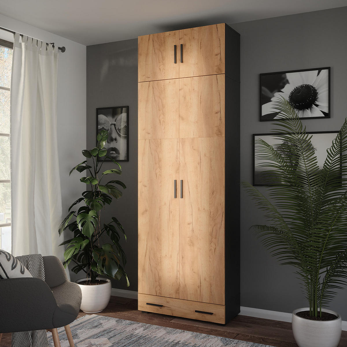 Anthrazit, Holzwerkstoff (80/241.2/37cm) - Vicco