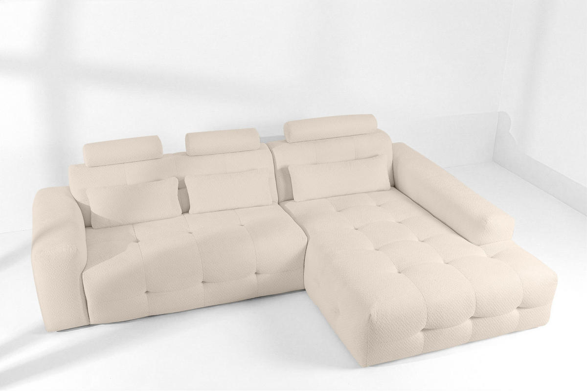 ECKSOFA RECHTS ALIGRA, Hellbeige - Beige, Holz/Holzwerkstoff (290/191cm) - KONSIMO®