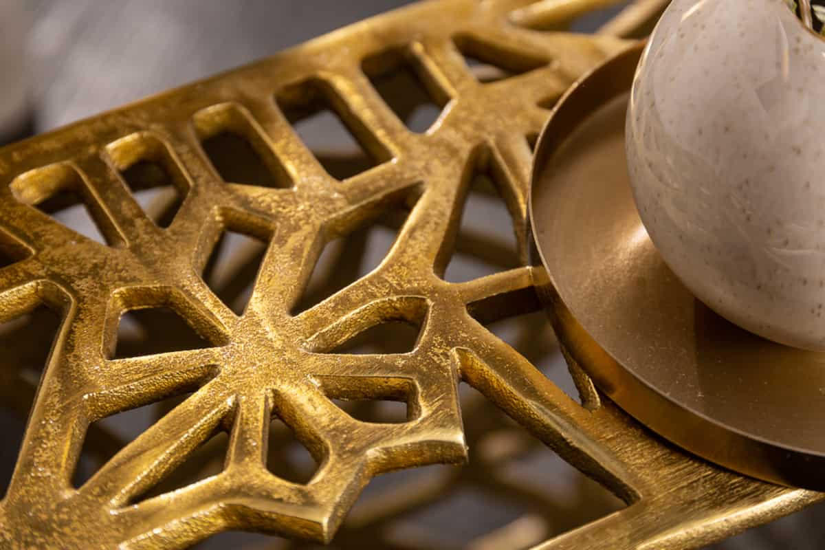 COUCHTISCH ABSTRACT rechteckig Gold 60cm - Goldfarben, Metall (60/60/31cm) - riess-ambiente
