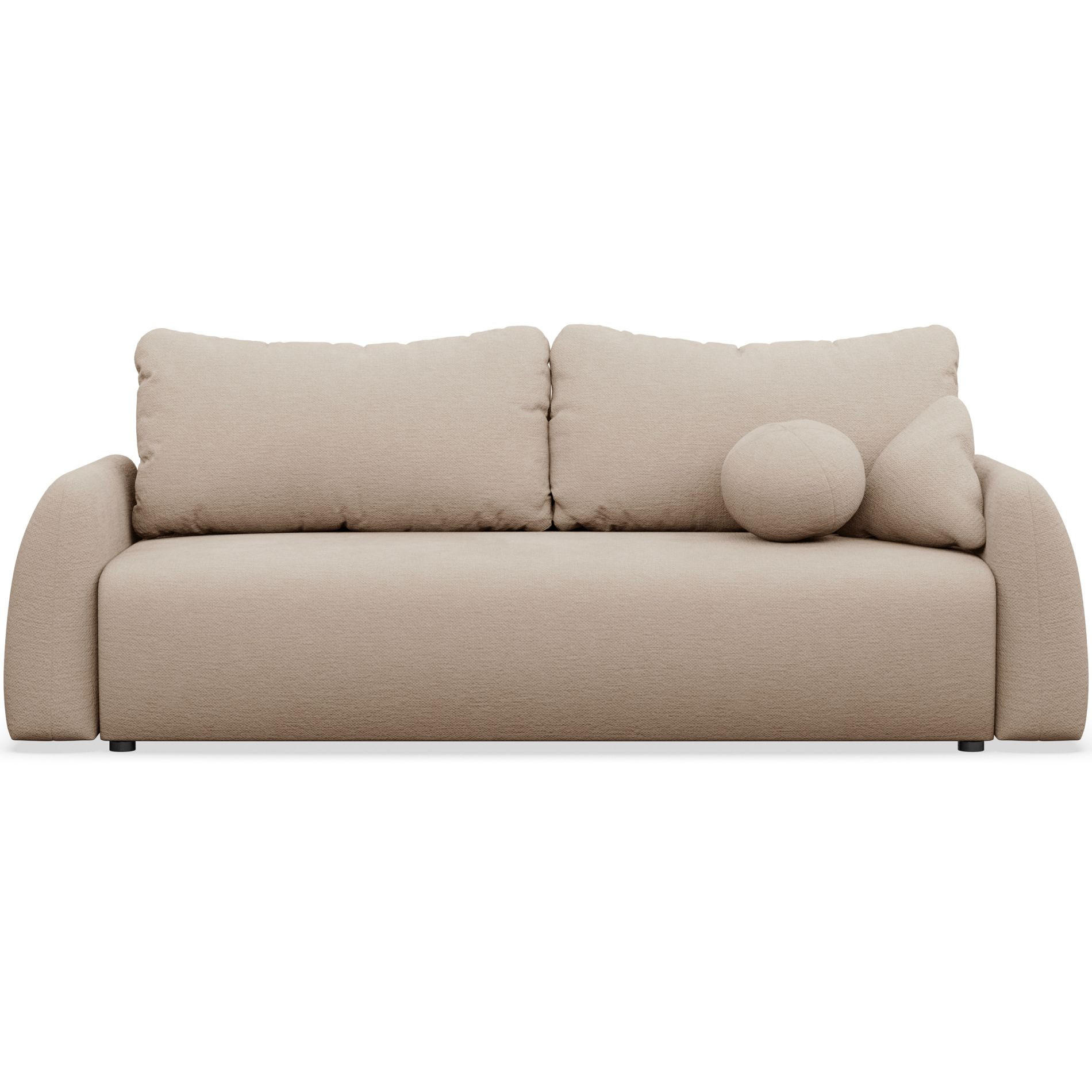 3-SITZER SOFA Nubelle Beige Chenille-Bezug, wasserabweisend - Beige/Schwarz, Kunststoff/Textil (244/85/93cm) - Selsey