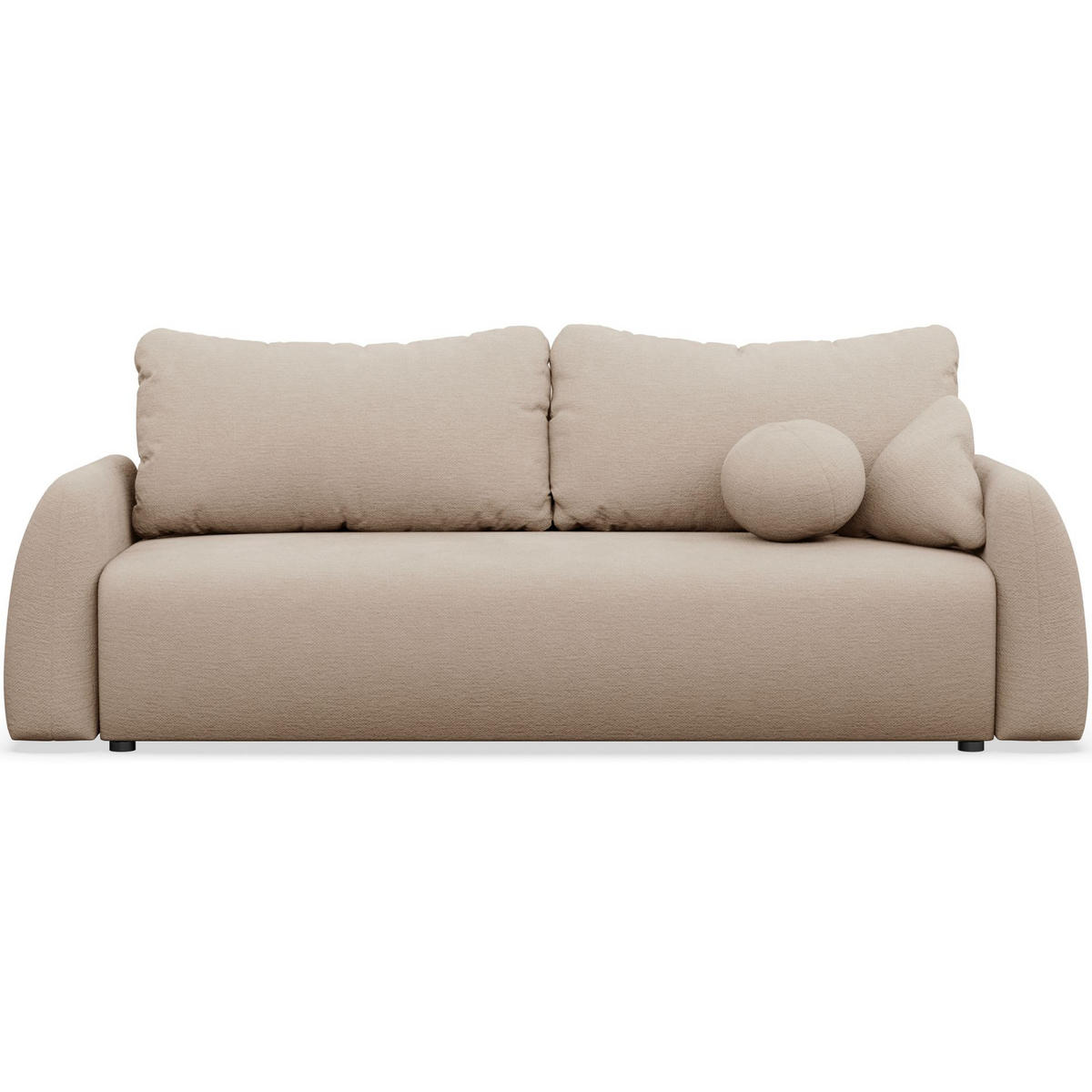 3-SITZER SOFA Nubelle Beige Chenille-Bezug, wasserabweisend - Beige/Schwarz, Kunststoff/Textil (244/85/93cm) - Selsey