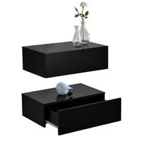 WANDREGAL-SET 2 TLG. Oslo - Schwarz, Holzwerkstoff (46/15/30cm) - [en.casa]