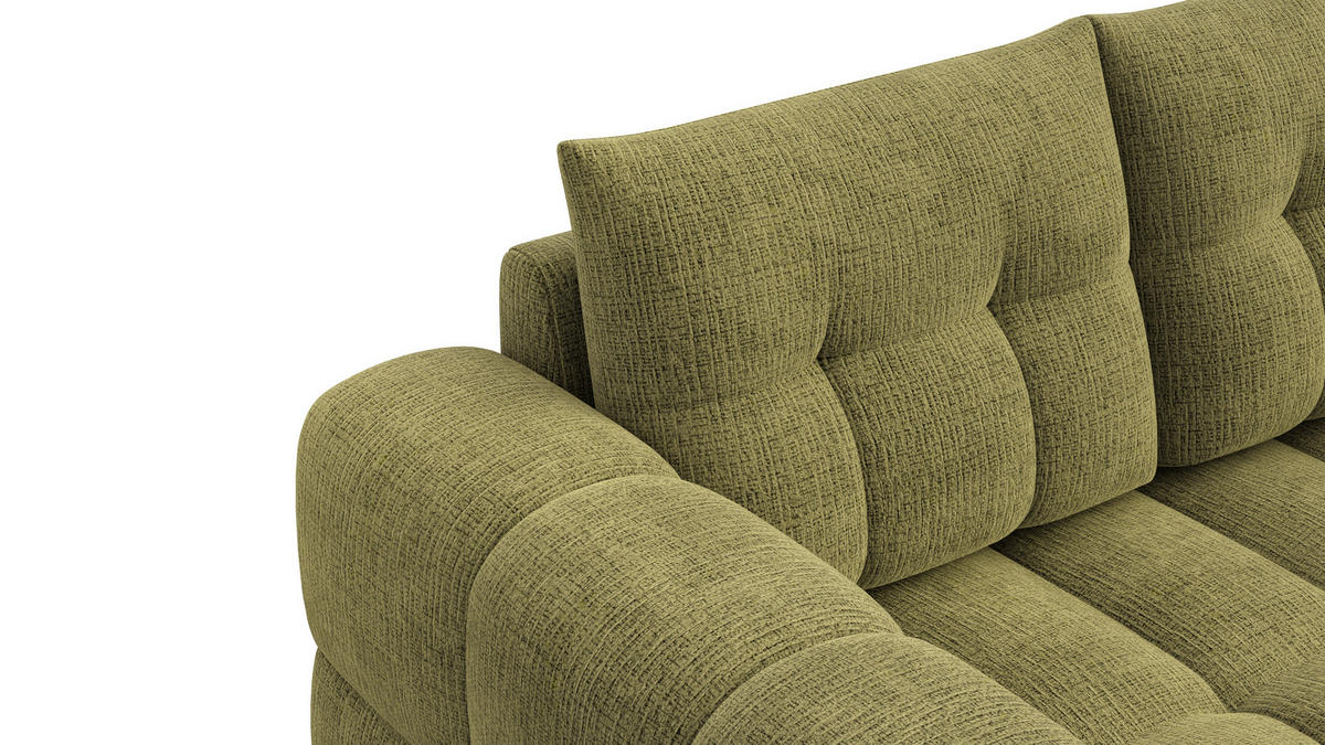 SOFA CLOUDI 2-Sitzer, olivgrün - Schwarz/Olivgrün, Holz/Textil (181/89/104cm) - Courtois Laville