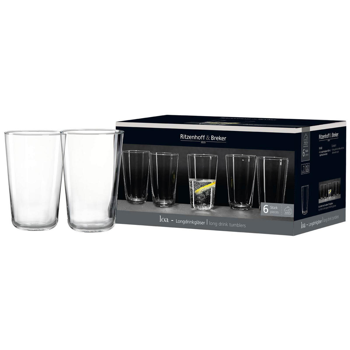 LONGDRINKBECHER Loa transparent 400 ml 6er Set - Transparent, Glas (0.4L) - Ritzenhoff Breker