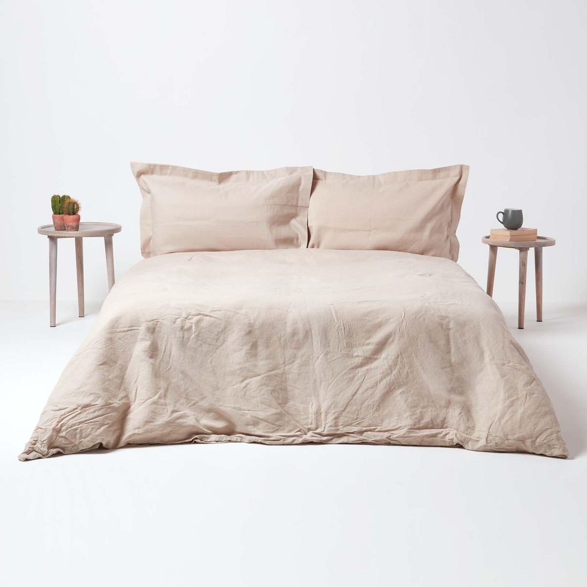 KISSENBEZUG Leinen mit Stehsaum - Beige, Textil (50/90cm) - Homescapes