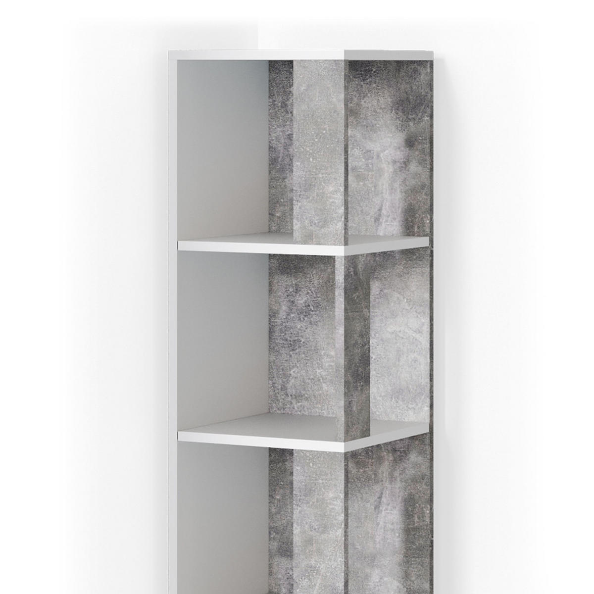 ECKREGAL Lio Beton 33.3 x 162.2 cm - Grau, Holzwerkstoff (33.3/162.2/33.3cm) - Vicco