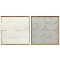 WANDDEKO 2er-Set DE-14346 3D geometrisch aus Holz Weiß - Weiß, Kunststoff (3.5/80/80cm) - ComfortXL