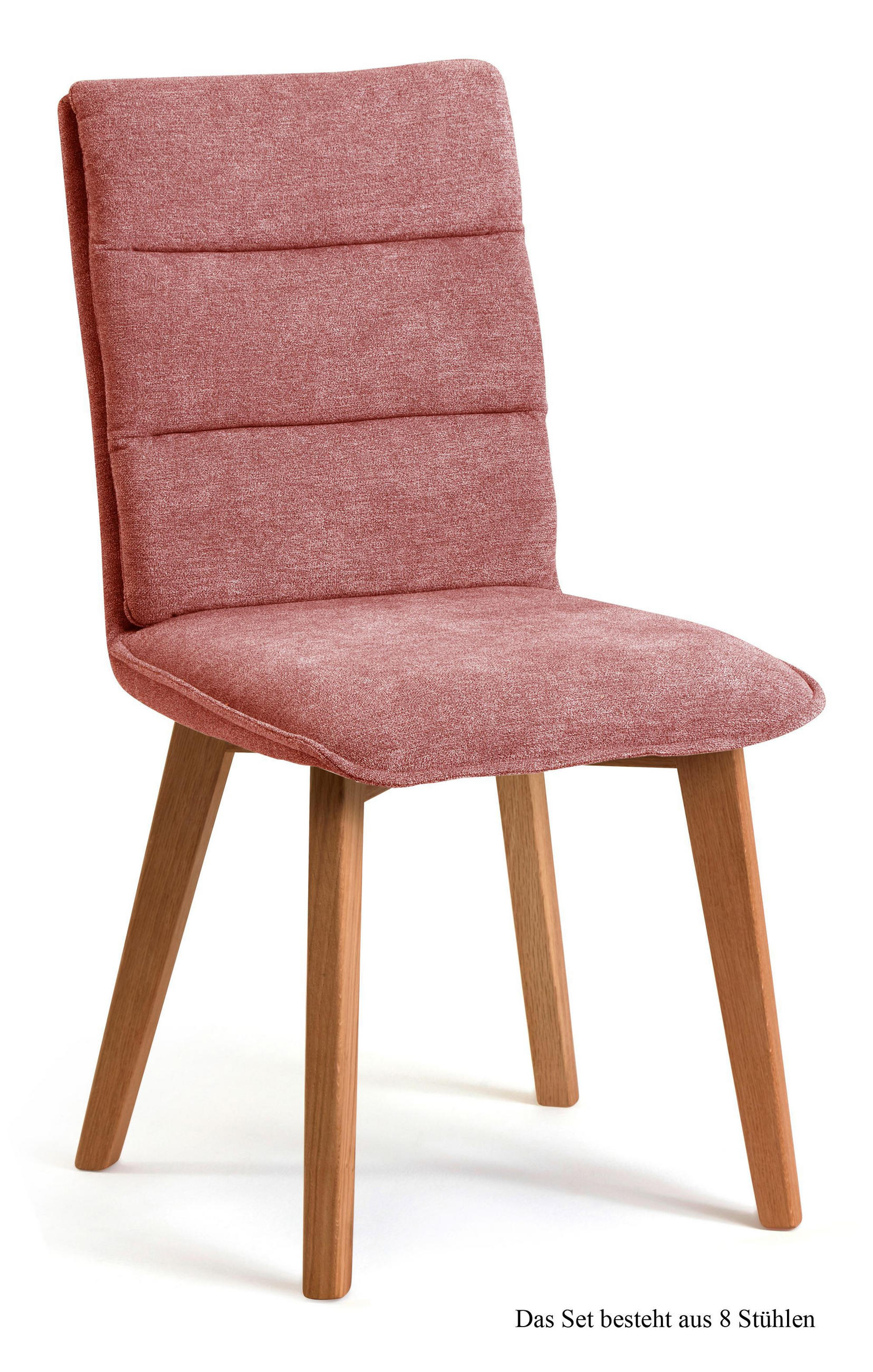 ESSZIMMERSTUHL (8er-Set) Darija 47x92x60 Eiche geölt/Rosewood - Eichefarben/Dunkelrosa, Kunststoff (60/92/47cm) - 58aufmkessel