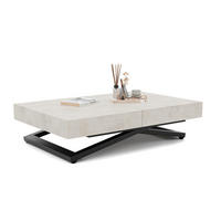 COUCHTISCH SANELLE ausziehbar mit Liftfunktion, 120/80/76 cm Schwarz / Weiß - Schwarz/Weiß, Holzwerkstoff/Metall (120/80/27cm) - Idohome