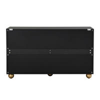 SIDEBOARD mit 4 Türen mit verstellbaren Innenregalen und graviertem Muster,Schwarz - Goldfarben/Schwarz, Holzwerkstoff/Metall (120/71.5/35cm) - EVRYAE
