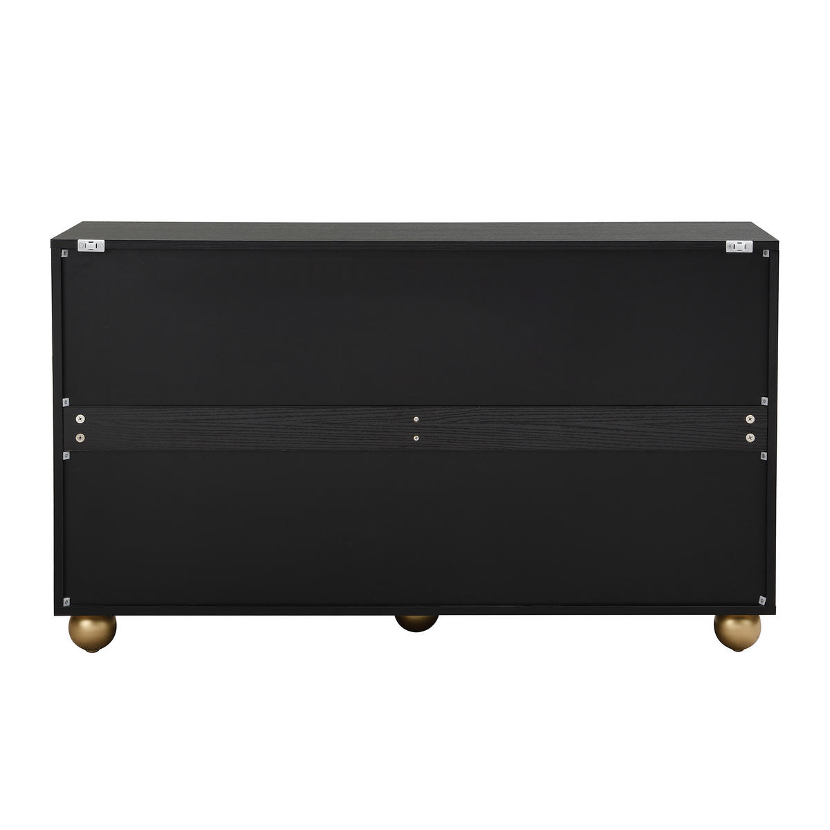 SIDEBOARD 120 cm in Schwarz mit 3D-Relief-Fronten & 4 Türen - Schwarz, Holzwerkstoff/Metall (120/71.5/35cm) - Urban Meuble