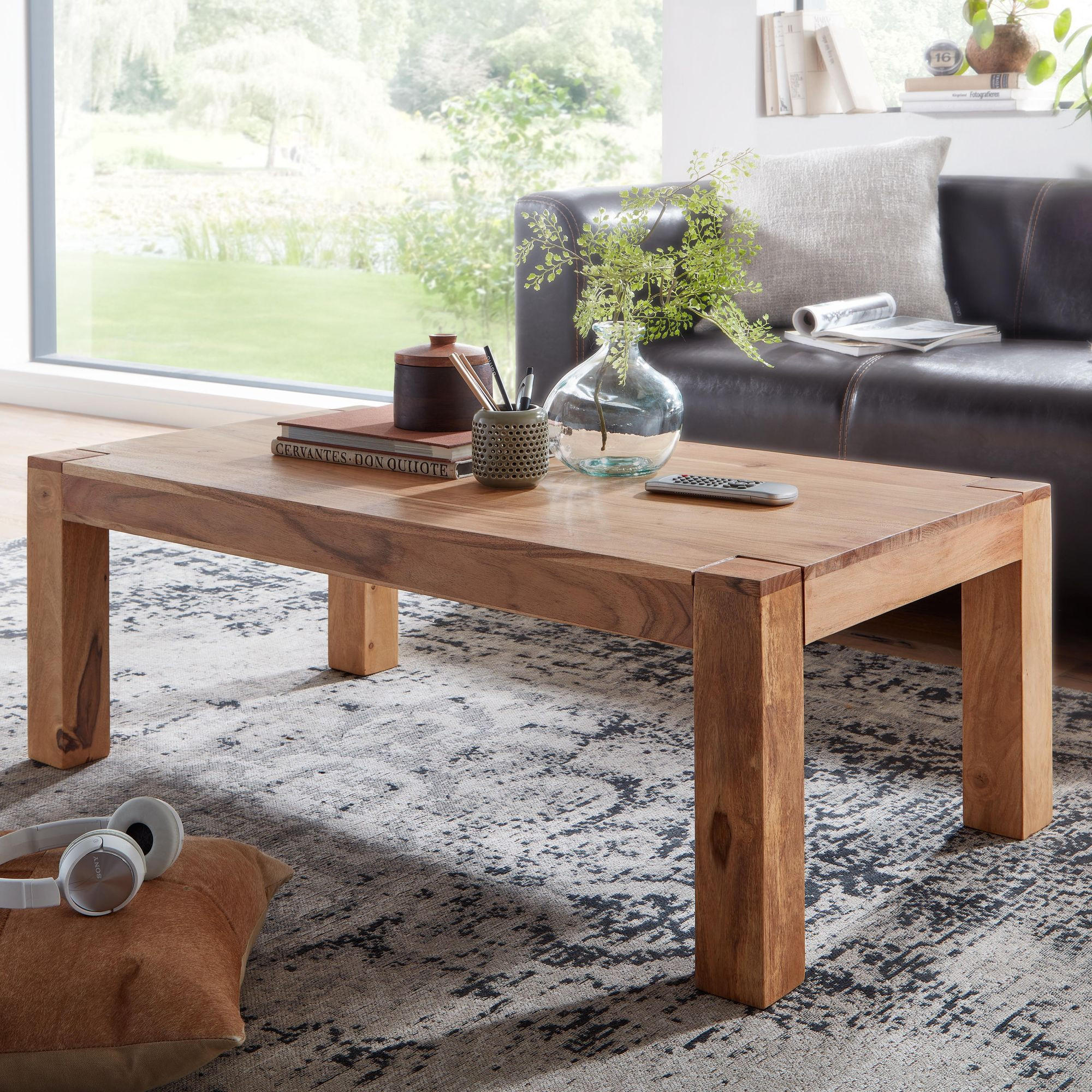 COUCHTISCH rechteckig DUSAN Akazie - Braun, Holz (110/60/40cm) - tinkaro