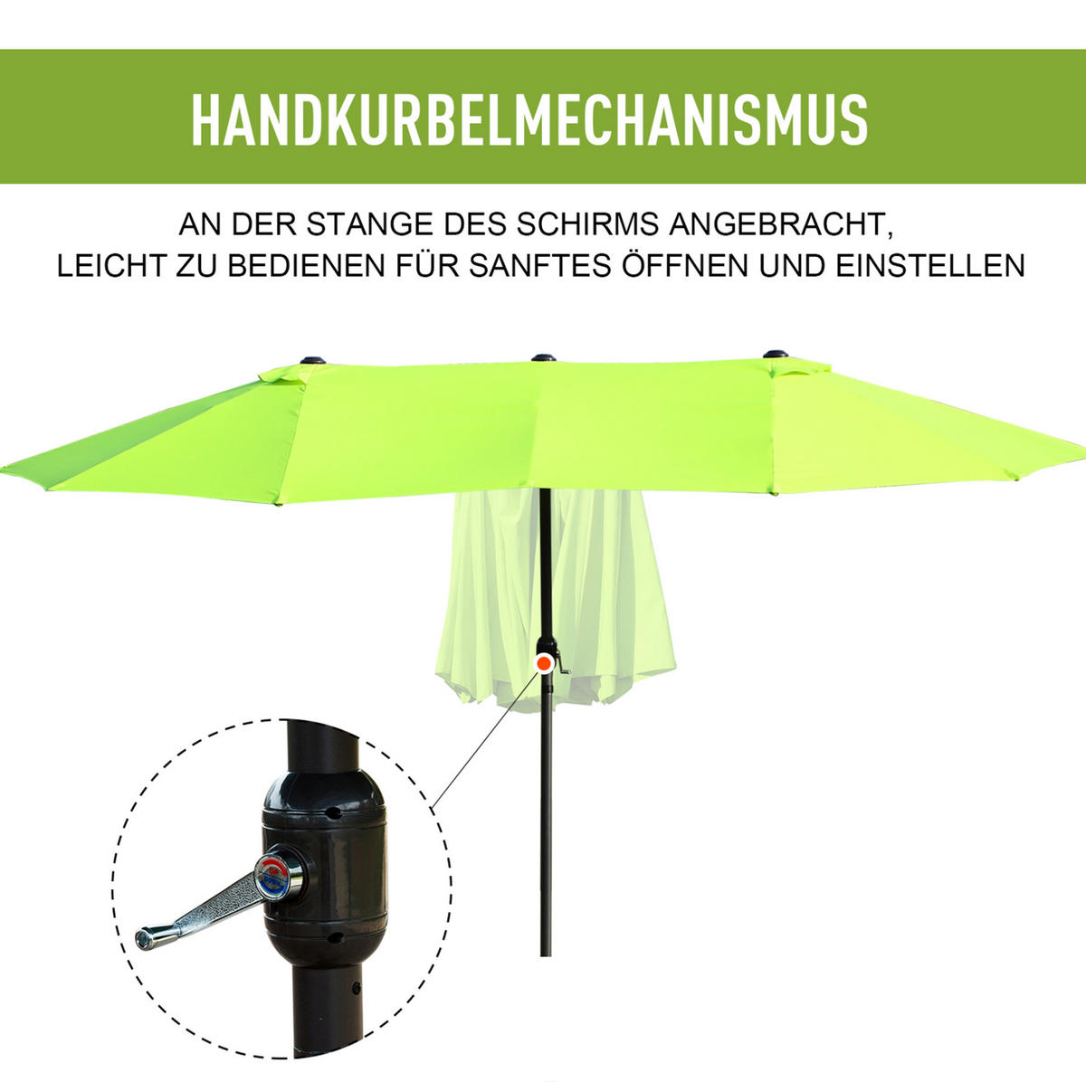 SONNENSCHIRM aus Stahl Ø2,95x2,5 m in Braun mit Handkurbel - Braun, Metall (295/295cm) - Modfu