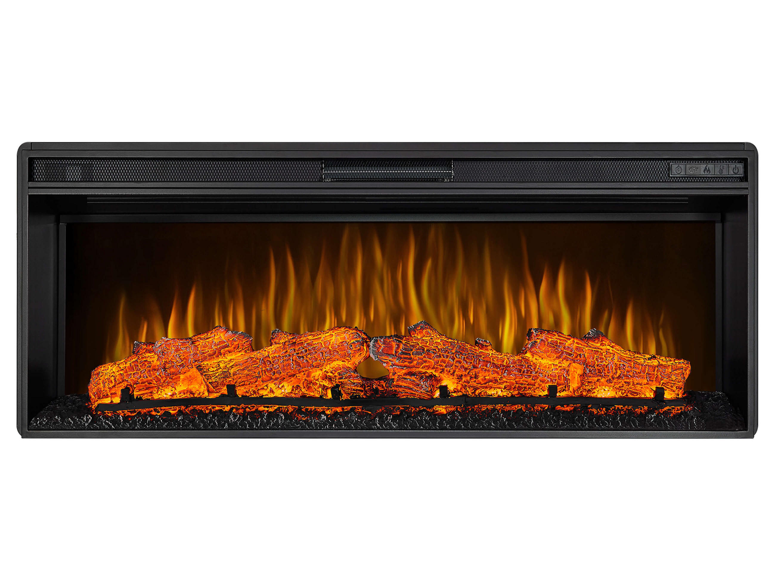 EINBAU-ELEKTROKAMINEINSATZ AF42 Multicolor – Breite 91 cm, 3D-Flammeneffekt, mehrfarbige Flammen, Heizfunktion - Schwarz, Glas/Metall (109.2/42.5/22.5cm) - ArtiFlame
