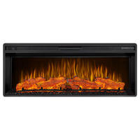 EINBAU-ELEKTROKAMINEINSATZ AF42 Multicolor – Breite 91 cm, 3D-Flammeneffekt, mehrfarbige Flammen, Heizfunktion - Schwarz, Glas/Metall (109.2/42.5/22.5cm) - ArtiFlame