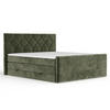 BOXSPRINGBETT Toma Olivenfarbe 140/200 cm - Schwarz/Olivgrün, Holz/Holzwerkstoff (140/200cm) - Maison de Reve