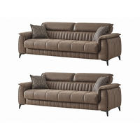 SITZGARNITUR Regina, Braun Stellvariante 3+3 - Braun, Holzwerkstoff/Kunststoff (243/85/95cm)