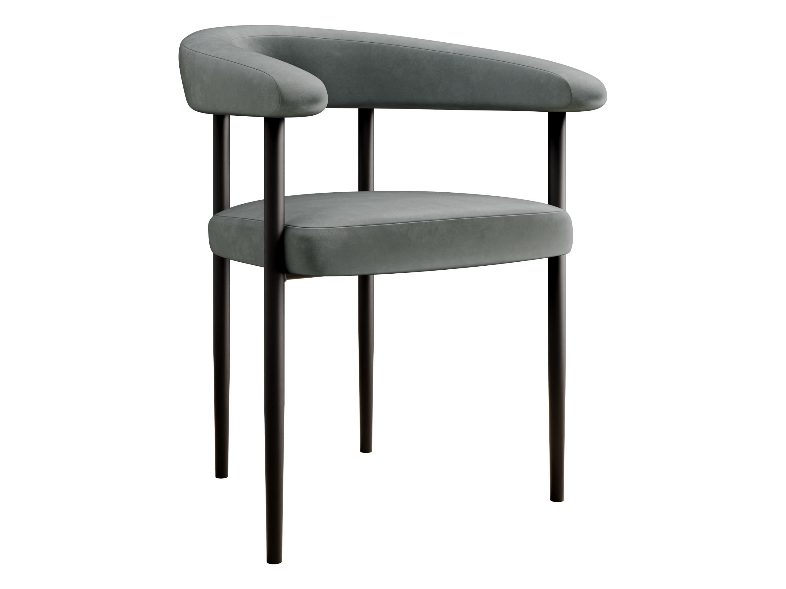POLSTERSTUHL Aria - Dunkelgrau/Schwarz, Textil/Metall (61/73/56cm) - MIRJAN24