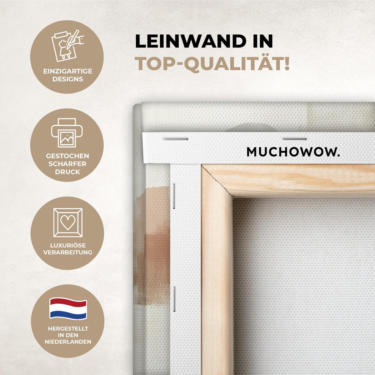 LEINWANDBILD Wabi sabi - Beige - Pflanze 20x30 cm - Sandfarben, Textil (20/30cm) - MuchoWow