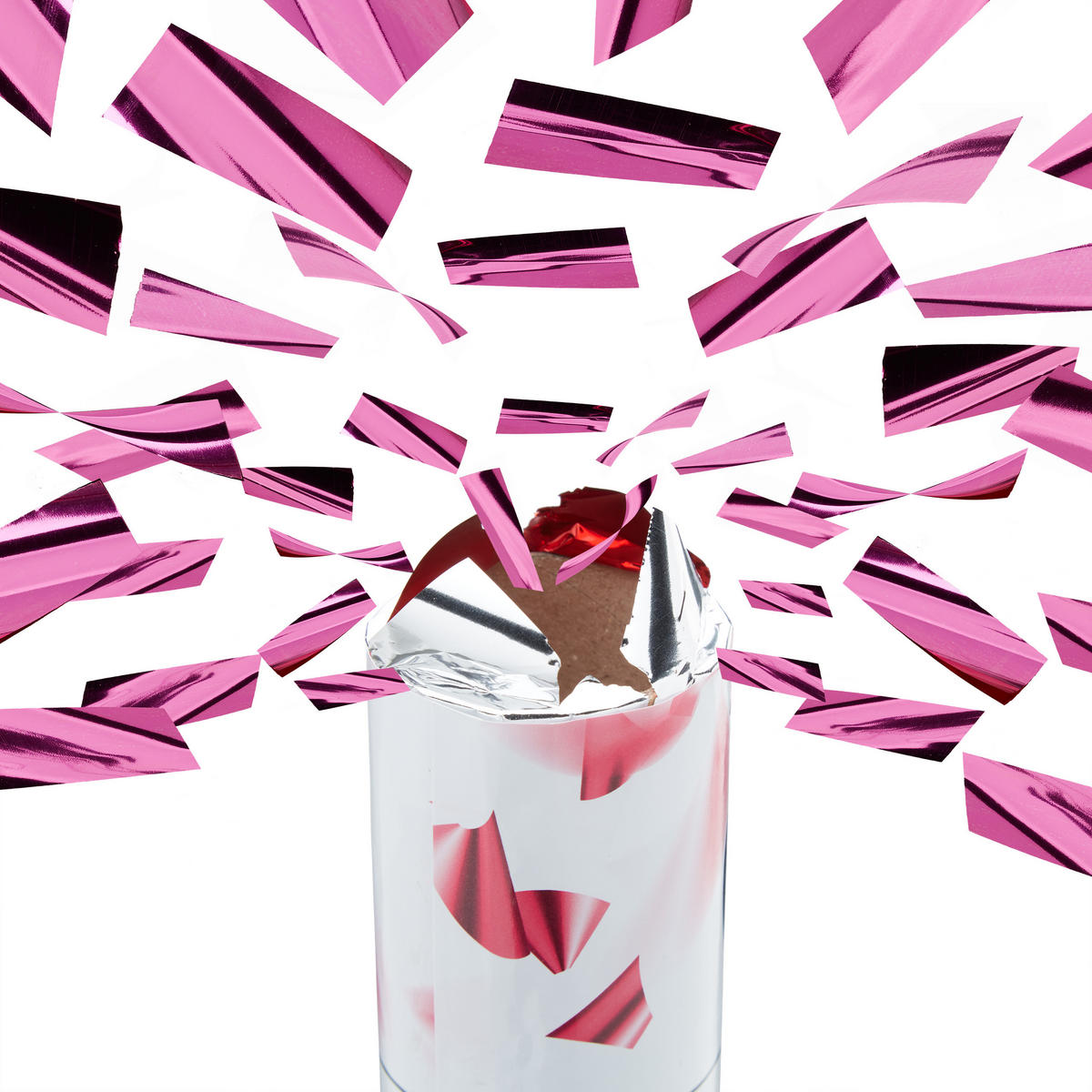 PARTY Popper - Pink, Wellpappe/Kunststoff (5/40/5cm) - Relaxdays
