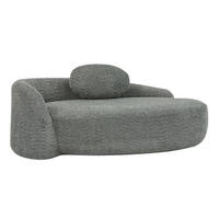CHAISELONGUETEDDYFLEECE Dunkelgrau Abgerundet mit Kissen - Dunkelgrau, Textil (170/62/96cm) - Urban Meuble