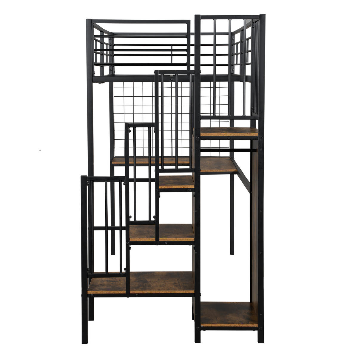 HOCHBETT 90/200 cm Schwarz, Dunkelholz - Walnussfarben/Schwarz, Holzwerkstoff/Metall - Raumix