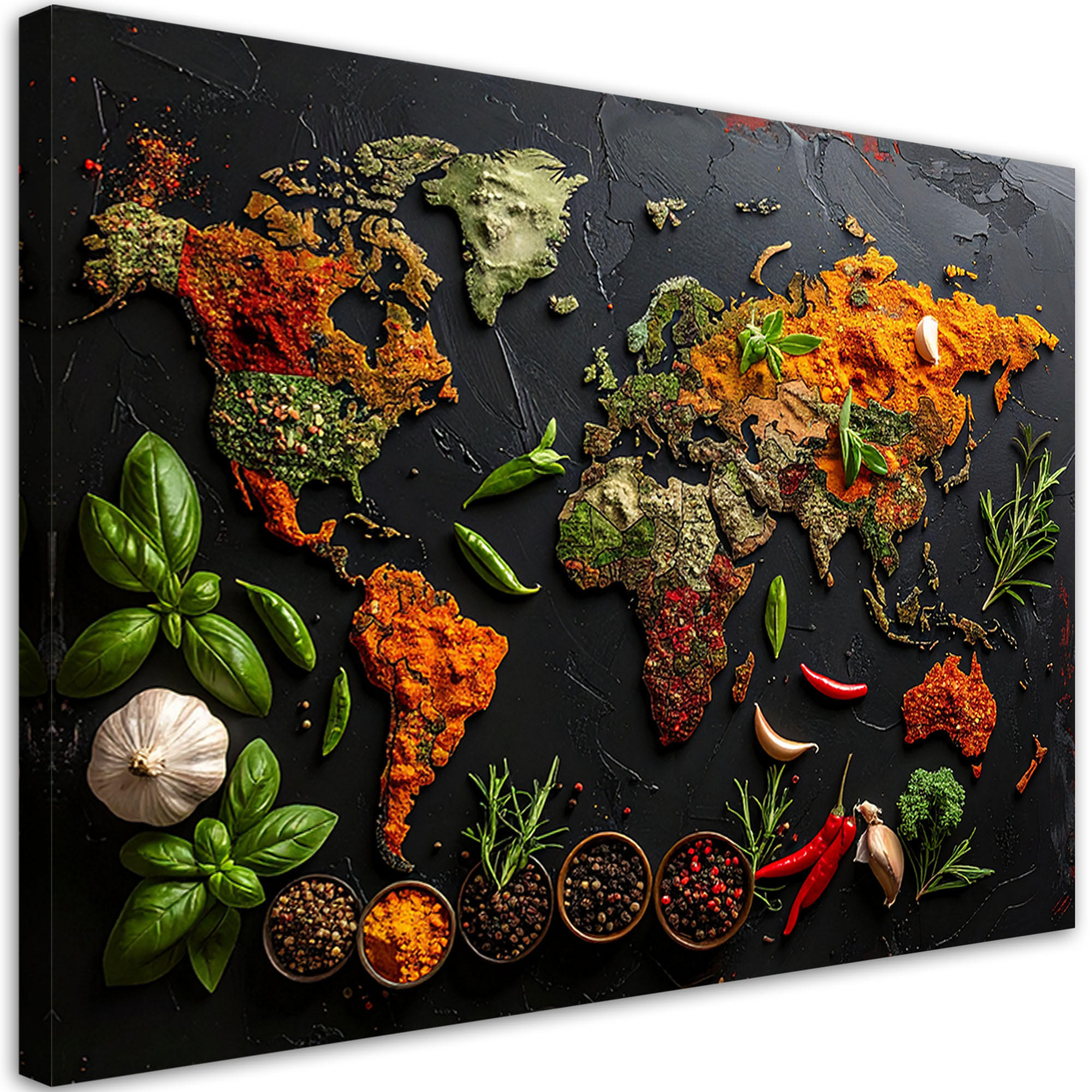 LEINWANDBILD Essen & Trinken 120x80cm - Multicolor, Textil (120/80cm) - Feeby