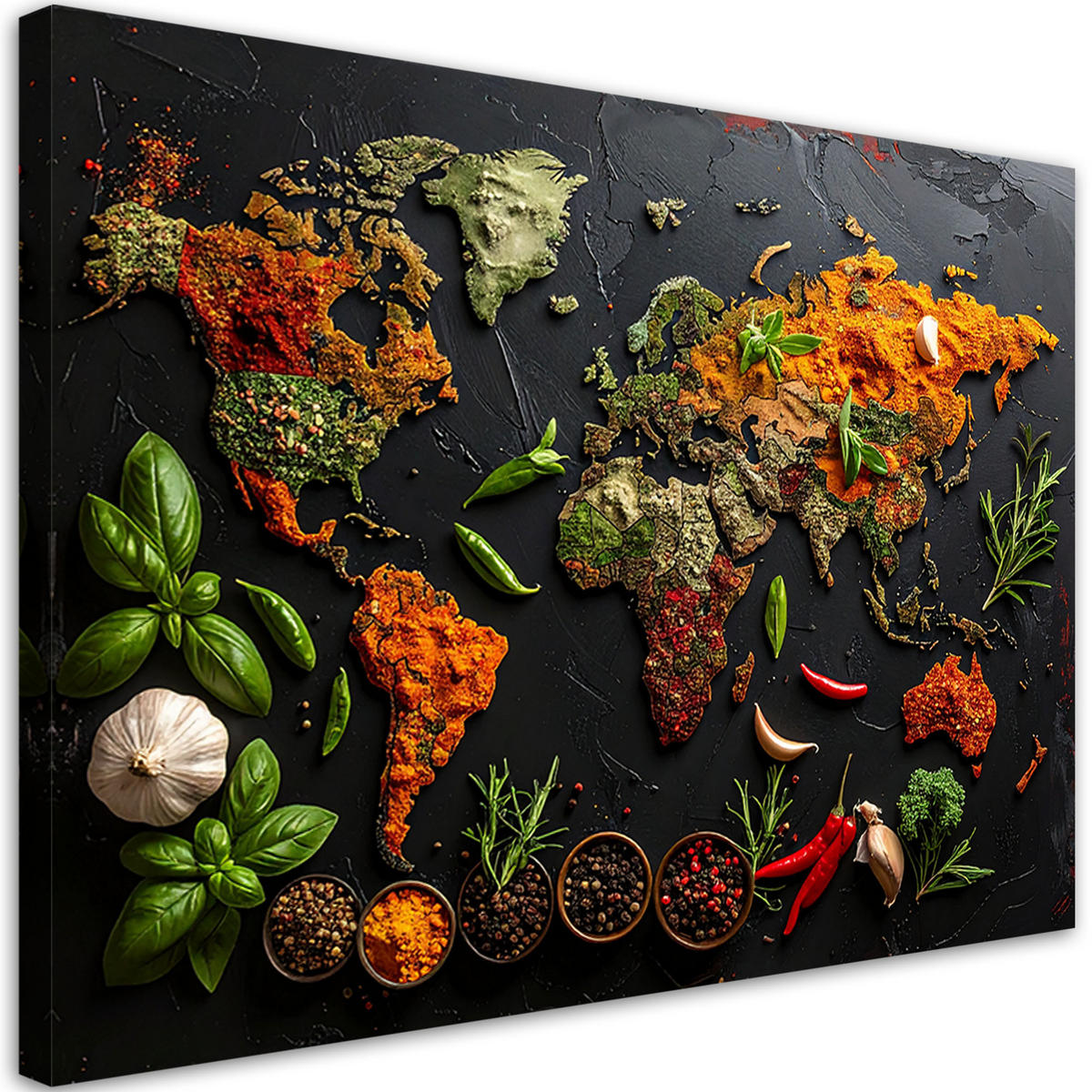 LEINWANDBILD Essen & Trinken 120x80cm - Multicolor, Textil (120/80cm) - Feeby