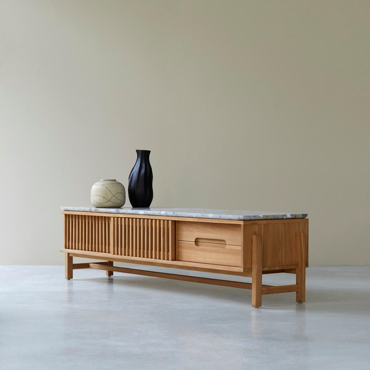 TV-SCHRANK Isaure Natur aus Teak - Naturfarben, Holz (175/45/45cm) - Tikamoon