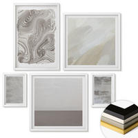 WANDBILDER 5er-Set - 50x50 cm & 20x30 cm & 40x60 cm Weißer Rahmen - Industriedesignstrukturen - Weiß, Kunststoff (40/60cm) - ArtPrintCave