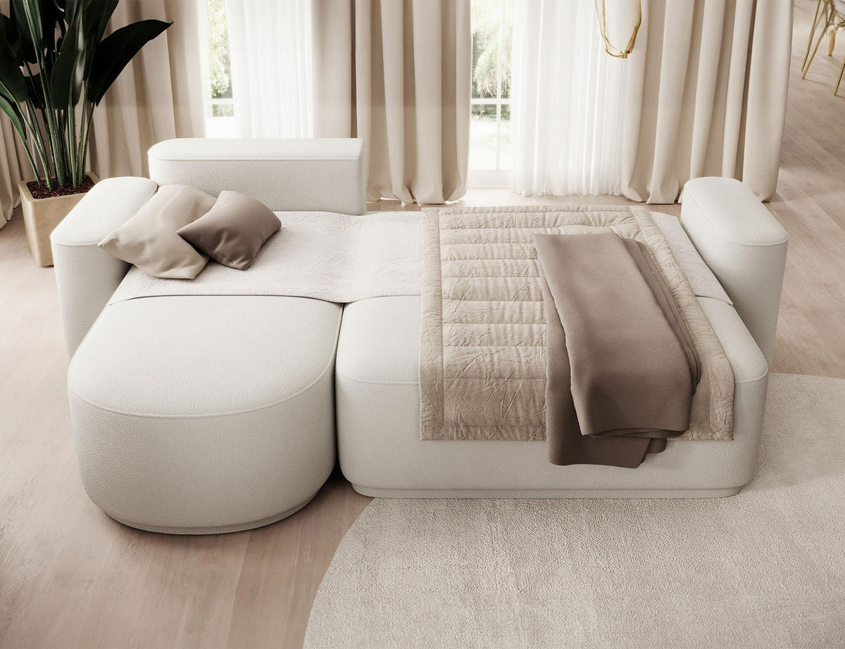ECKSOFA RUMA - Creme (Amore 01) - Creme, Holzwerkstoff (285/180cm) - Möblo