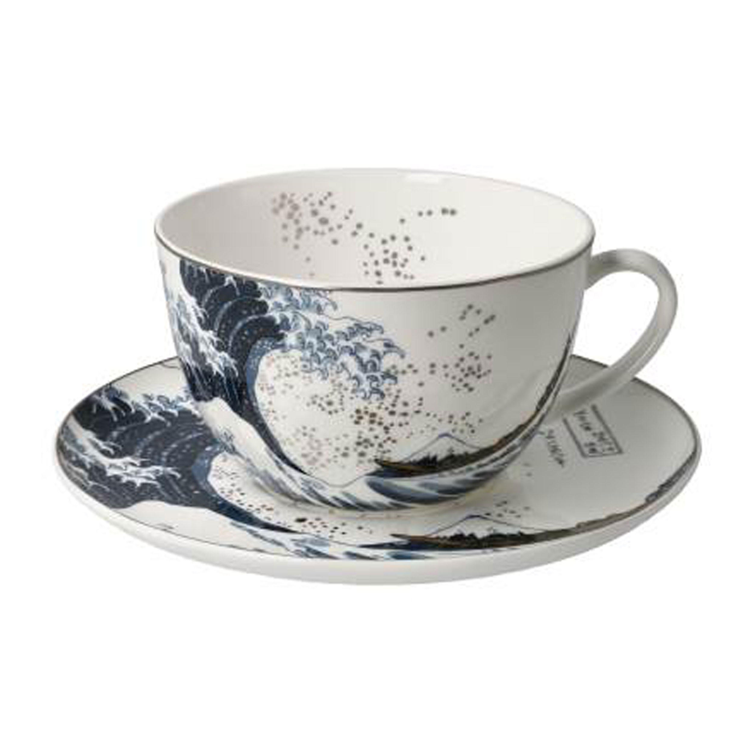MILCHKAFFEETASSE Hokusai - Die Welle, Fine Bone China - Multicolor, Keramik (0.35L) - Goebel