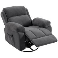 RELAXSESSEL Chenille Dunkelgrau - Dunkelgrau/Schwarz, Holzwerkstoff/Textil (97/104/97cm) - HOMCOM